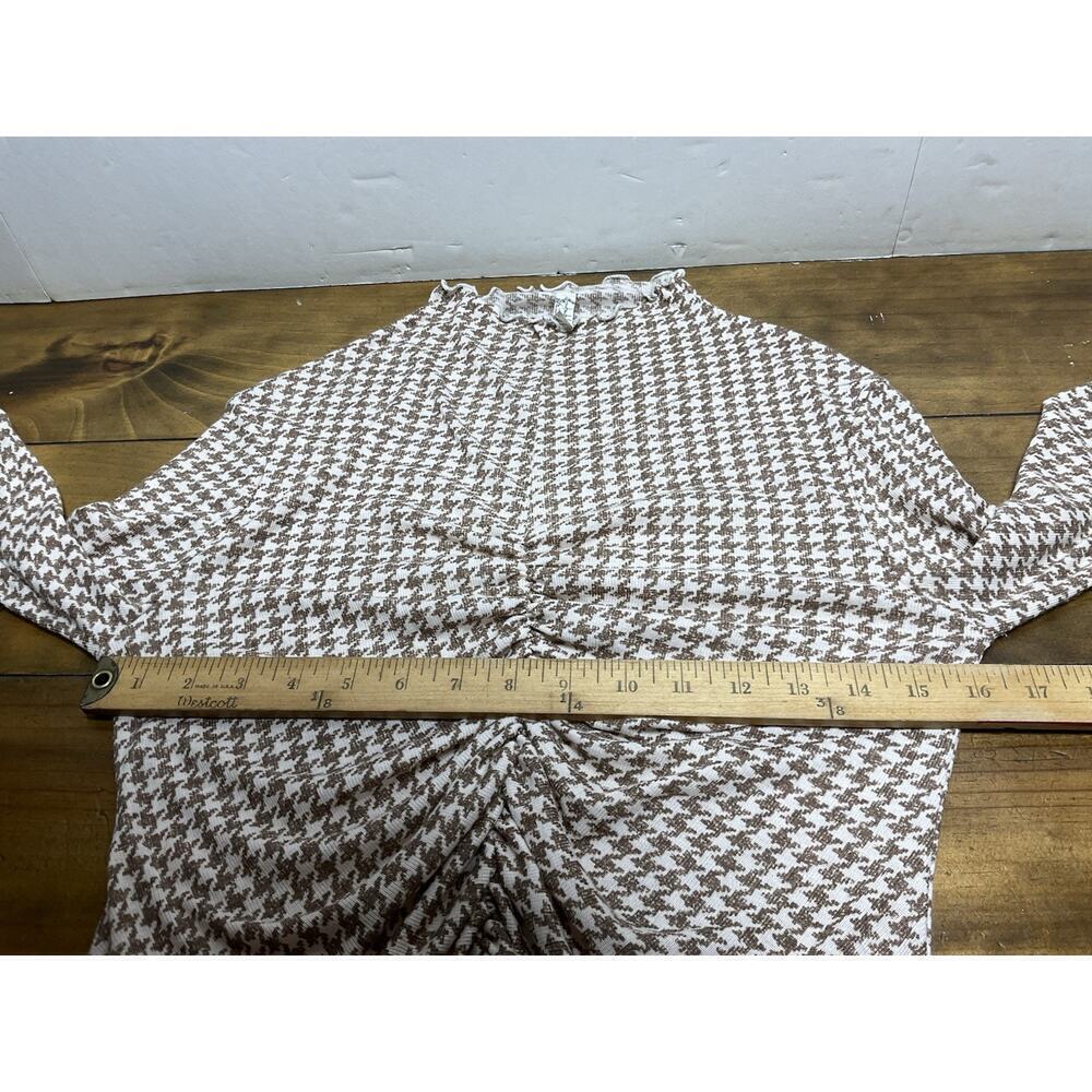Free People Little Crush Top Long-Sleeve Mock Neck Knit Top Beige Size Large - Picture 7 of 10